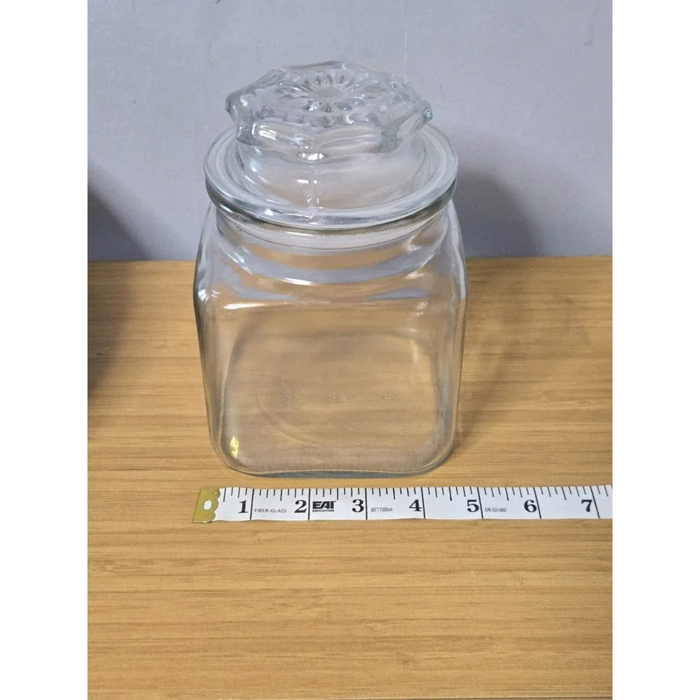 Vintage Anchor Hocking Square Apothecary Jar